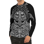 God Odin With Huginn And Muninn Print Men's Long Sleeve Rash Guard