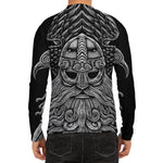 God Odin With Huginn And Muninn Print Men's Long Sleeve Rash Guard
