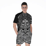 God Odin With Huginn And Muninn Print Men's Rompers