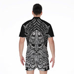 God Odin With Huginn And Muninn Print Men's Rompers