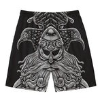 God Odin With Huginn And Muninn Print Men's Swim Trunks