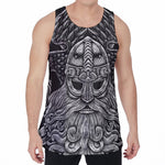 God Odin With Huginn And Muninn Print Men's Velvet Tank Top