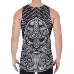 God Odin With Huginn And Muninn Print Men's Velvet Tank Top