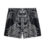 God Odin With Huginn And Muninn Print Mesh Shorts