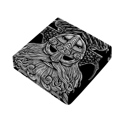 God Odin With Huginn And Muninn Print Outdoor Seat Cushion Cover