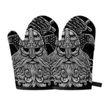 God Odin With Huginn And Muninn Print Oven Mitts