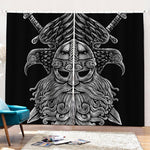 God Odin With Huginn And Muninn Print Pencil Pleat Curtains