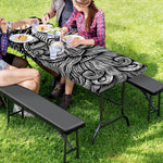 God Odin With Huginn And Muninn Print Picnic Table Cover