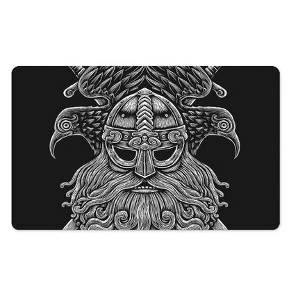 God Odin With Huginn And Muninn Print Polyester Doormat