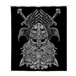 God Odin With Huginn And Muninn Print Polyester Shower Curtain