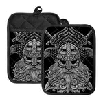 God Odin With Huginn And Muninn Print Pot Holders With Pocket