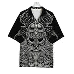 God Odin With Huginn And Muninn Print Rayon Hawaiian Shirt