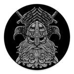 God Odin With Huginn And Muninn Print Round Floor Mat