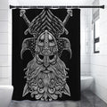 God Odin With Huginn And Muninn Print Shower Curtain