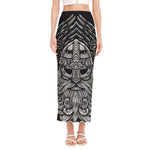 God Odin With Huginn And Muninn Print Side Slit Maxi Skirt