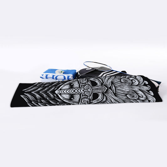 God Odin With Huginn And Muninn Print Sports Towel