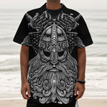 God Odin With Huginn And Muninn Print Textured Short Sleeve Shirt