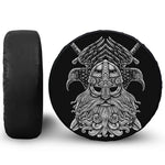 God Odin With Huginn And Muninn Print Tire Cover