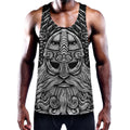 God Odin With Huginn And Muninn Print Men's Workout Tank Top