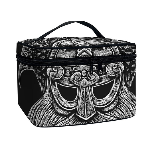 God Odin With Huginn And Muninn Print Travel Makeup Bag