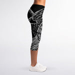 God Odin With Huginn And Muninn Print Women's Capri Leggings