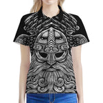 God Odin With Huginn And Muninn Print Women's Polo Shirt