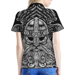God Odin With Huginn And Muninn Print Women's Polo Shirt