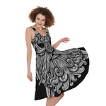 God Odin With Huginn And Muninn Print Women's Sleeveless Dress