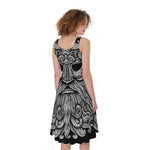 God Odin With Huginn And Muninn Print Women's Sleeveless Dress