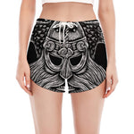God Odin With Huginn And Muninn Print Women's Split Running Shorts