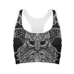 God Odin With Huginn And Muninn Print Women's Sports Bra