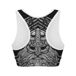 God Odin With Huginn And Muninn Print Women's Sports Bra