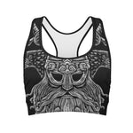 God Odin With Huginn And Muninn Print Women's Sports Bra