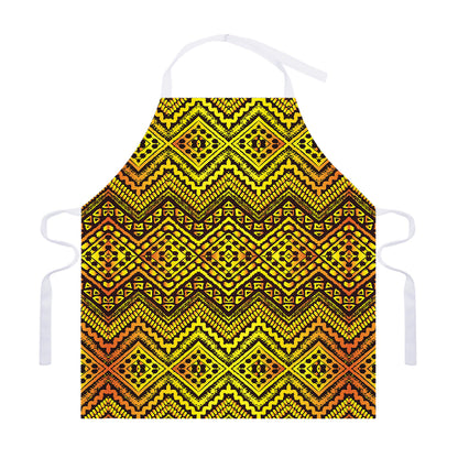 Gold African Ethnic Tribal Pattern Print Adjustable Apron