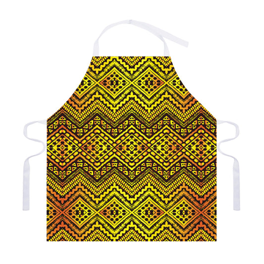 Gold African Ethnic Tribal Pattern Print Adjustable Apron