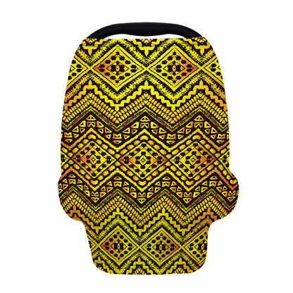 Gold African Ethnic Tribal Pattern Print Baby Seat Cover
