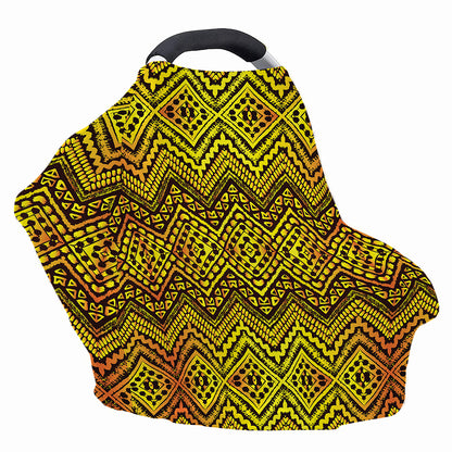 Gold African Ethnic Tribal Pattern Print Baby Seat Cover