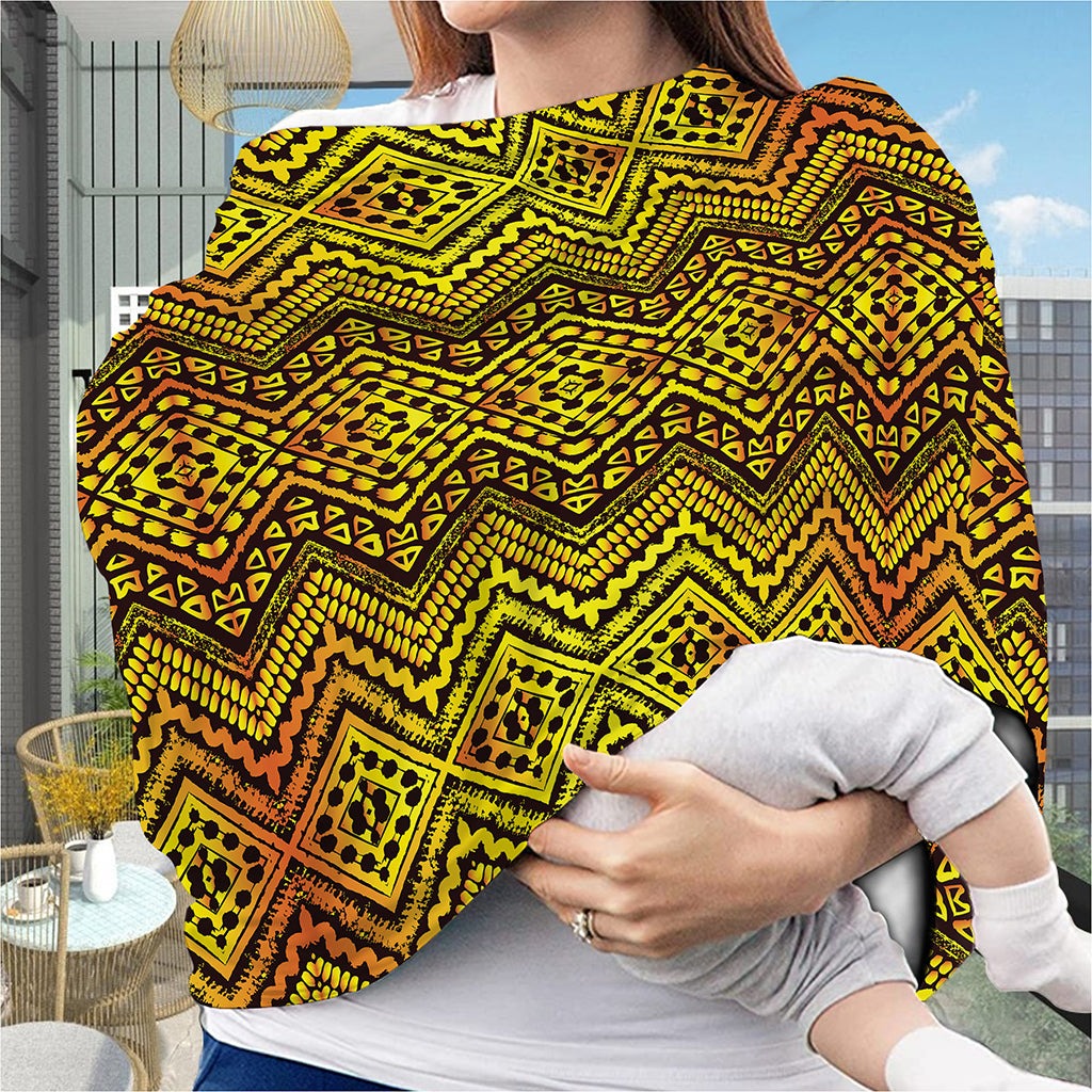 Gold African Ethnic Tribal Pattern Print Baby Seat Cover