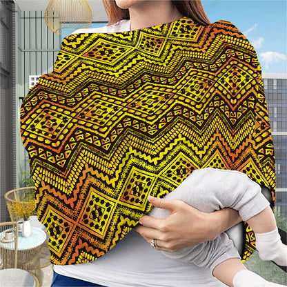 Gold African Ethnic Tribal Pattern Print Baby Seat Cover