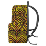 Gold African Ethnic Tribal Pattern Print Backpack