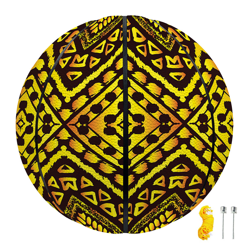 Gold African Ethnic Tribal Pattern Print Basketball