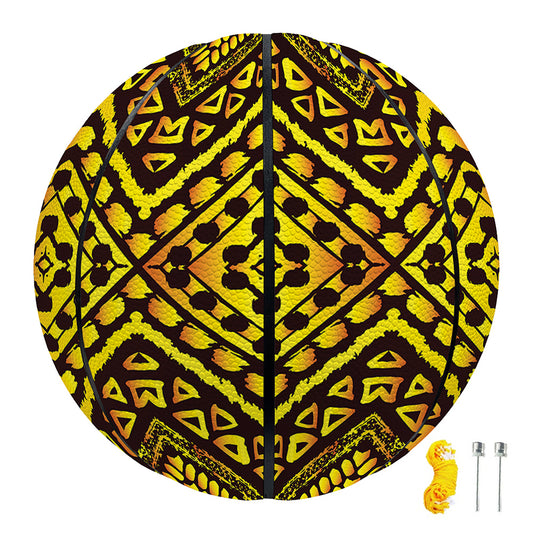 Gold African Ethnic Tribal Pattern Print Basketball