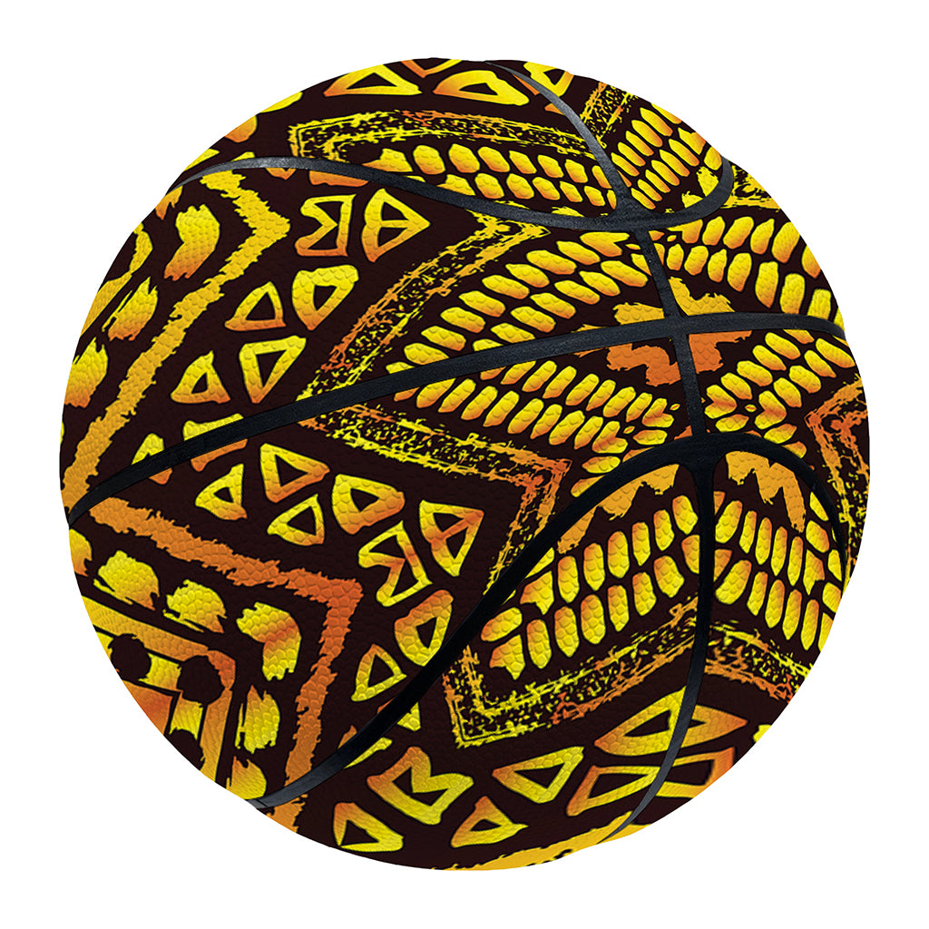 Gold African Ethnic Tribal Pattern Print Basketball