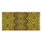 Gold African Ethnic Tribal Pattern Print Beach Towel