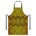 Gold African Ethnic Tribal Pattern Print Bib Apron With Pocket