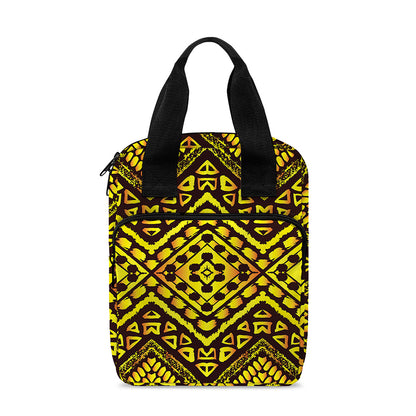 Gold African Ethnic Tribal Pattern Print Bible Tote Bag