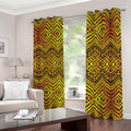 Gold African Ethnic Tribal Pattern Print Dimout Grommet Curtains