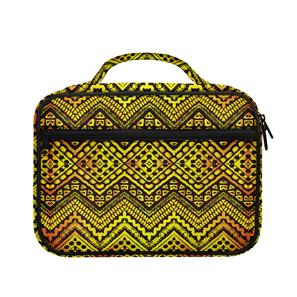 Gold African Ethnic Tribal Pattern Print Briefcase Bible Bag
