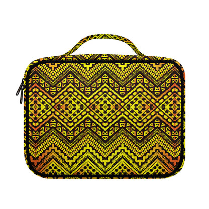 Gold African Ethnic Tribal Pattern Print Briefcase Bible Bag