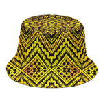 Gold African Ethnic Tribal Pattern Print Bucket Hat